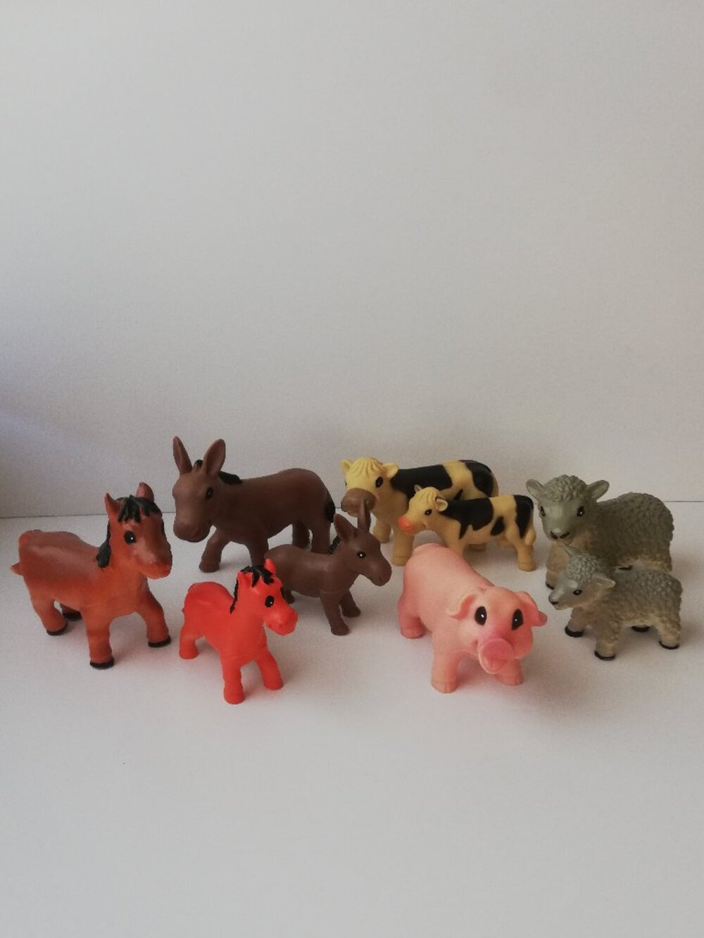 Vintage 2005 Farm Squishable Soft Rubber Animals Set of 9